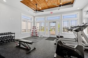 Albertville apartment for rent - the gym with plenty of windows and exercise equipment at 1861 muleshoe road apartments