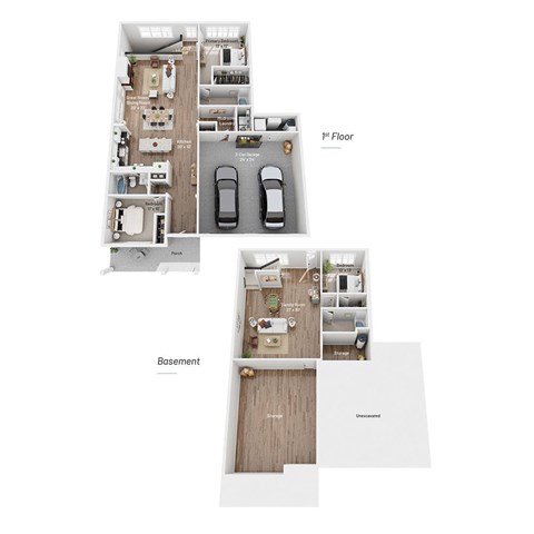 Floor plan for 3 beds, 3 baths, 2597 sqft