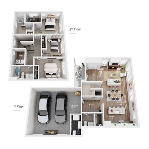 Floor plan for 3 beds, 2.5 baths, 1795 sqft