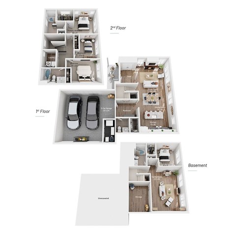 Floor plan for 4 beds, 3.5 baths, 2680 sqft