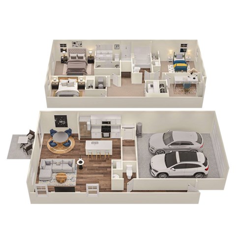 Floor plan for 4 beds, 2.5 baths, 1658 sqft