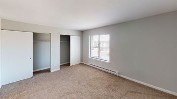 Walk-in closets with built-in shelving*