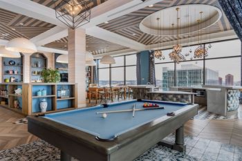 Clubroom with entertainment space