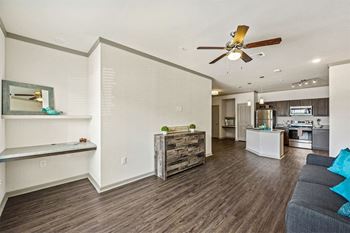 Built-in shelves and desk*