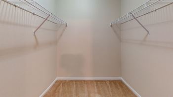 Walk-in closets with built-in shelving*