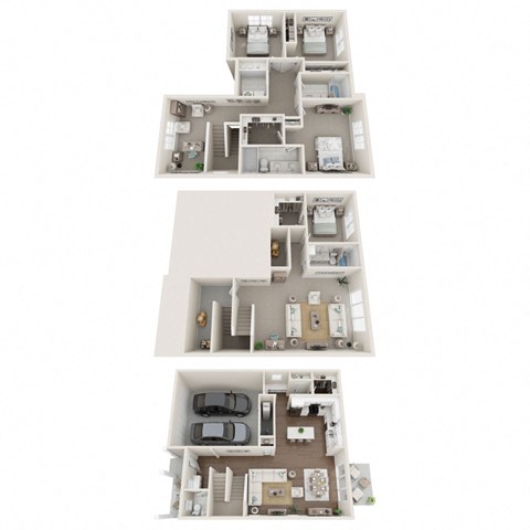 Floor plan for 4 beds, 3.5 baths, 2837 sqft