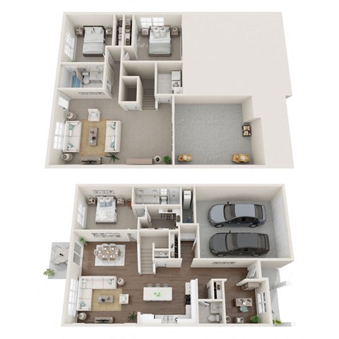 Floor plan for 3 beds, 2.5 baths, 2282 sqft
