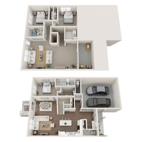 Floor plan for 3 beds, 2.5 baths, 2102 sqft