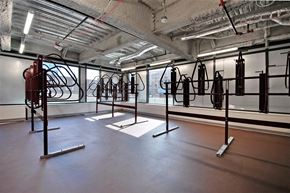 Detroit apartment for rent - a room full of exercise equipment in a building