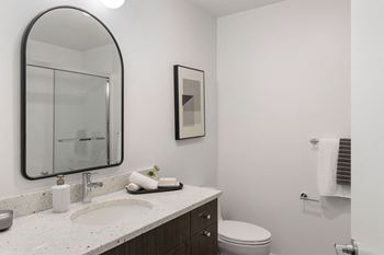 Spacious bathroom countertops