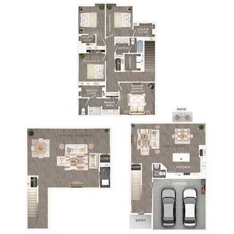 Floor plan for 4 beds, 2.5 baths, 2685 sqft