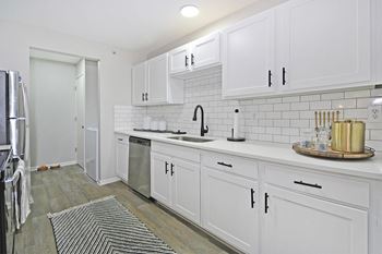 Wood shaker-style cabinetry
