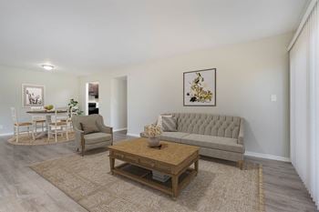 Gray-brown wood-style plank flooring*
