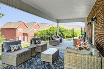 Outdoor terrace with lounge area