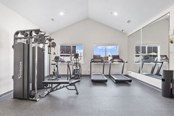 Fitness center with cardio & strength training equipment