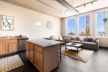 Oversized windows with ample natural light