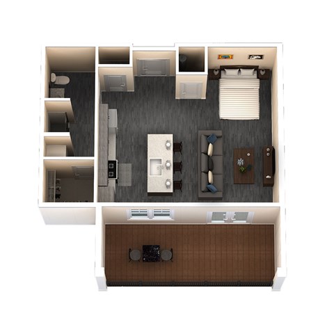 Floor plan for studio, 1 bath, 573 sqft