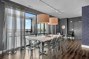 Highland Park apartment for rent - a dining room with a table and chairs