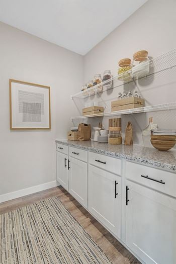 Morning kitchen with custom built-in shelving*