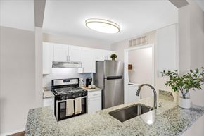 Orion Charter Twp apartment for rent - A kitchen with granite countertops and stainless steel appliances.