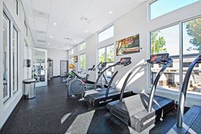 Troy apartment for rent - A gym with treadmills and elliptical machines.