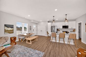 Light walnut wood-style vinyl plank flooring