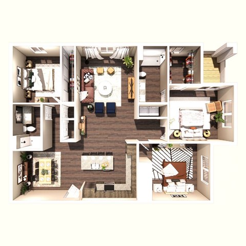 Floor plan for 3 beds, 2 baths, 1460 sqft