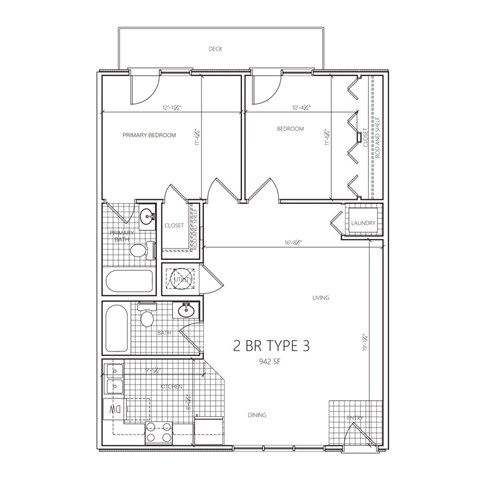 Floor plan for 2 beds, 2 baths, 900 sqft