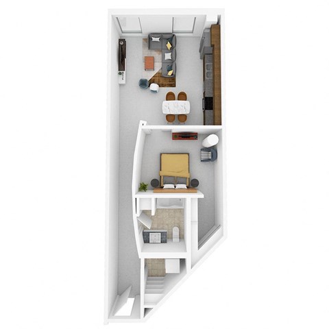 Floor plan for 1 bed, 1 bath, 794 sqft