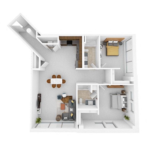 Floor plan for 2 beds, 2 baths, 1467 sqft