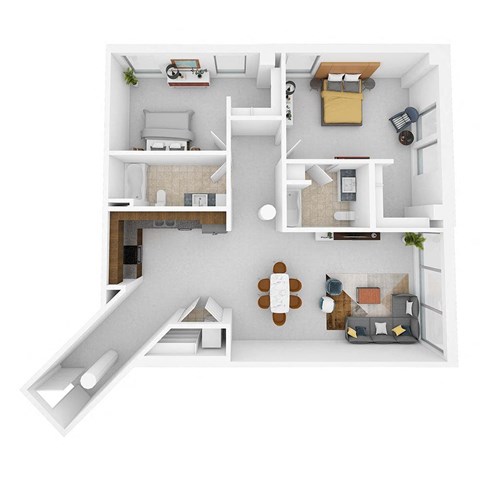 Floor plan for 2 beds, 2 baths, 1459 sqft