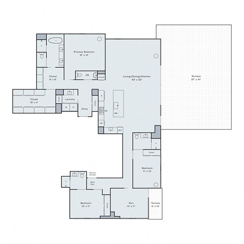 Floor plan for 3 beds, 3.5 baths, 2637 sqft
