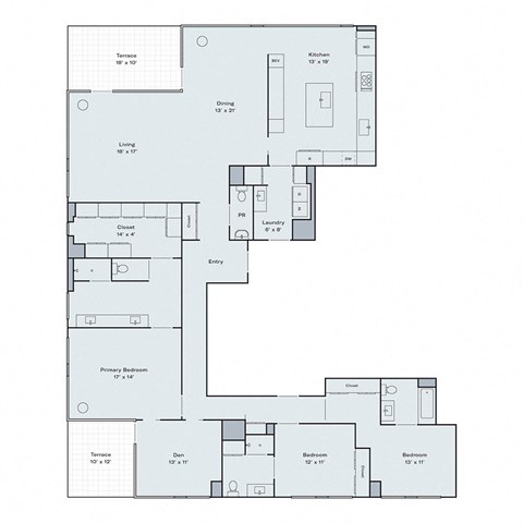 Floor plan for 3 beds, 3.5 baths, 2722 sqft