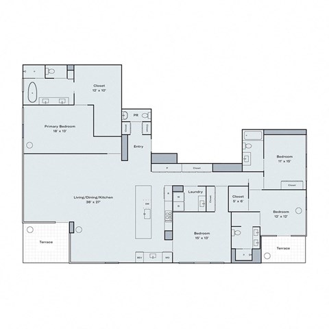 Floor plan for 4 beds, 3.5 baths, 2812 sqft