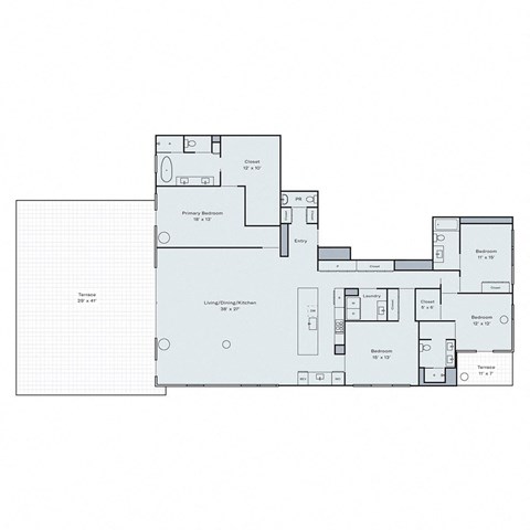 Floor plan for 4 beds, 3.5 baths, 2956 sqft