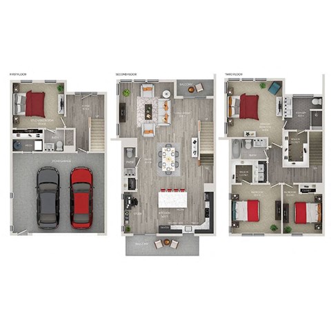 Floor plan for 4 beds, 3.5 baths, 2239 sqft