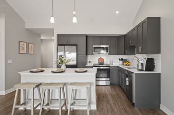 Fixed kitchen-islands with breakfast bar
