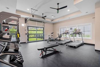Fitness center with cardio & strength training equipment