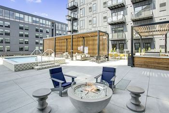 Outdoor terrace with year-round pool