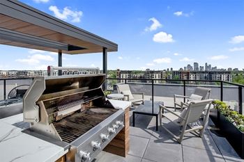 Rooftop deck with grilling stations