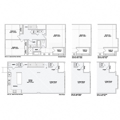 Floor plan for 4 beds, 3.5 baths, 1947 sqft