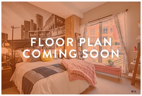 Floor plan for 1 bed, 1 bath, 700 sqft