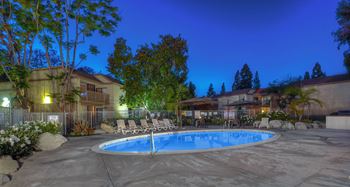 Swimming pool at night