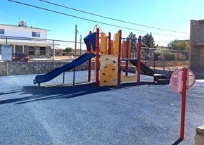 El Paso apartment for rent - A playground with a blue slide and yellow climbing wall.
