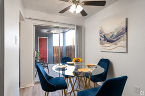 El Paso apartment for rent - A dining room with a table set for four.