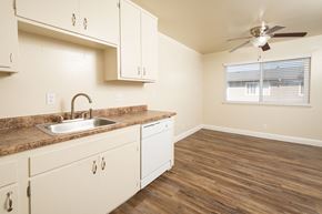 San Leandro apartment for rent - A kitchen with a sink and a window.