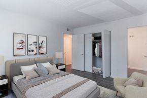 Newport News apartment for rent - a bedroom with a bed and a closet