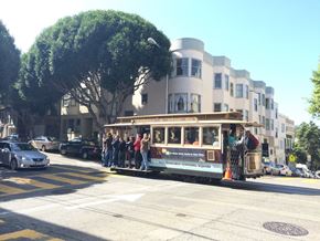 San Francisco apartment for rent - exterior with cable car
