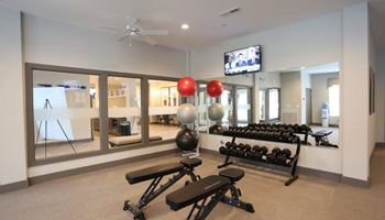 24-Hour fitness center with free weights