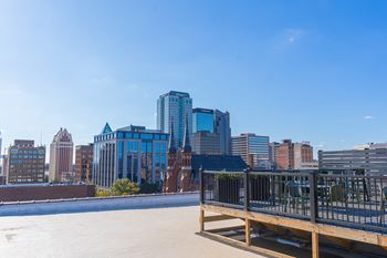 Rooftop deck with downtown views